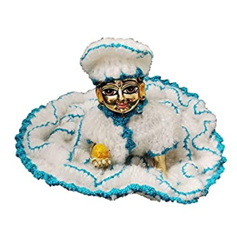 Laddu Gopal Blue & White Dress