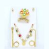 Laddu Gopal Multicolour Silk Dress For Summer With Jewellery Set ( Size 0 to 2 ) - Image 4
