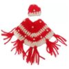 Laddu Gopal Winter Woolen Dress With Cap Size- 5 (Orange, White) - Image 2