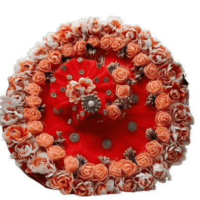 laddu gopal red floral festival dress