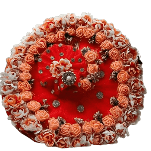 laddu gopal red floral festival dress