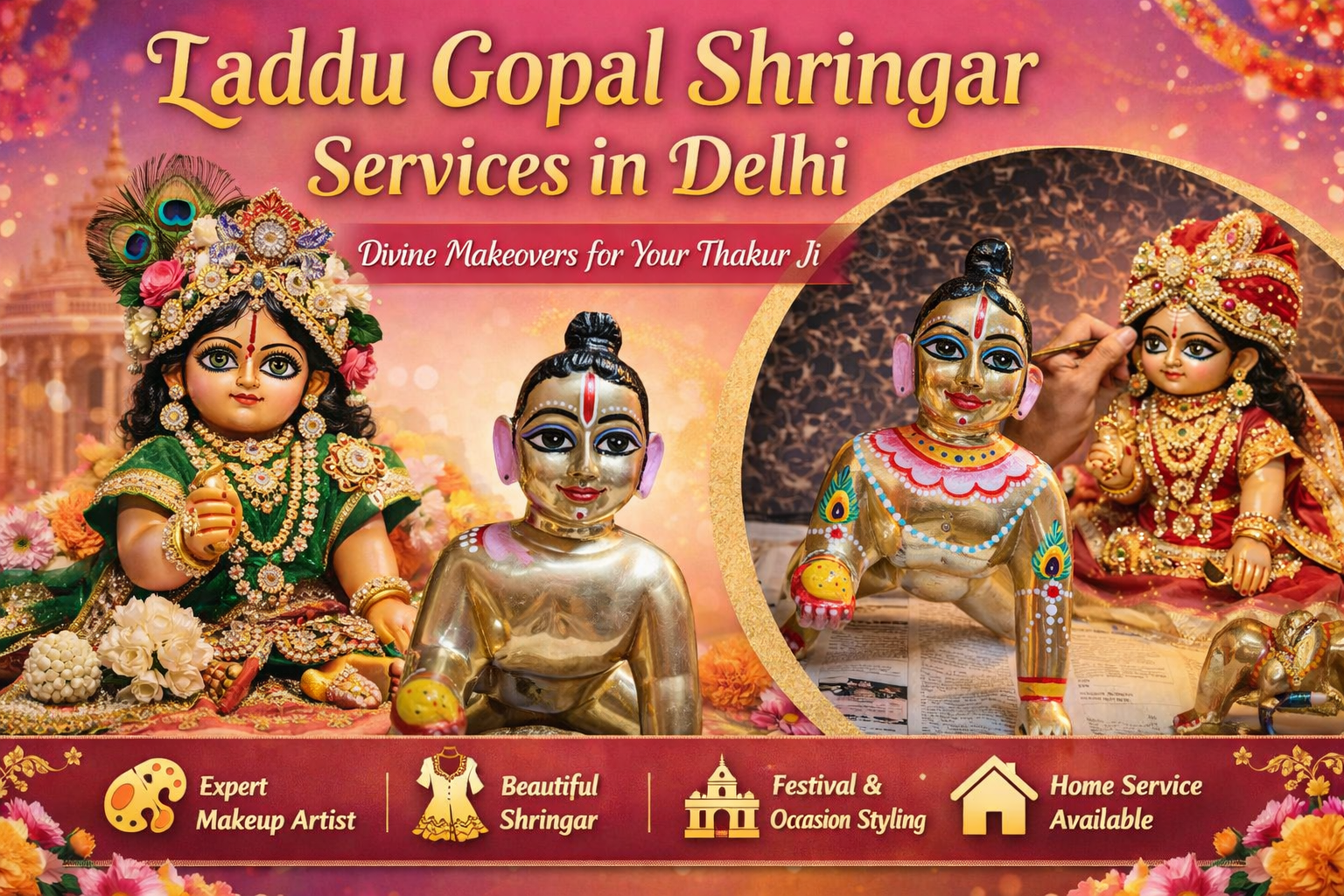 Laddu Gopal Shringar Services in Delhi – Divine Laddu Gopal Makeup in Delhi