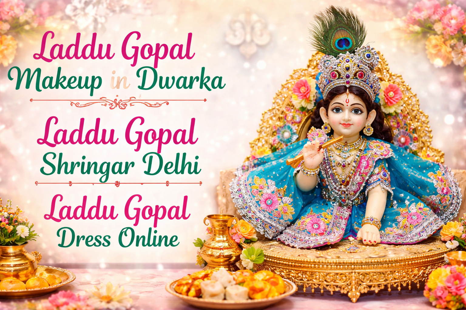 Laddu Gopal Makeup in Dwarka | Laddu Gopal Makeover in Dwarka