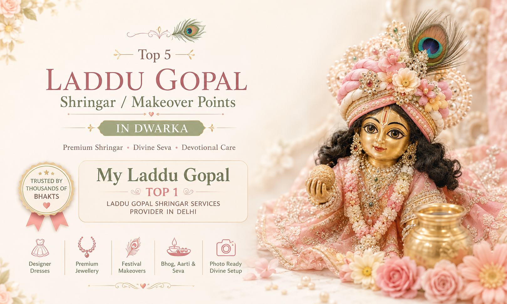 Top 5 Laddu Gopal Shringar & Makeover Point in Delhi