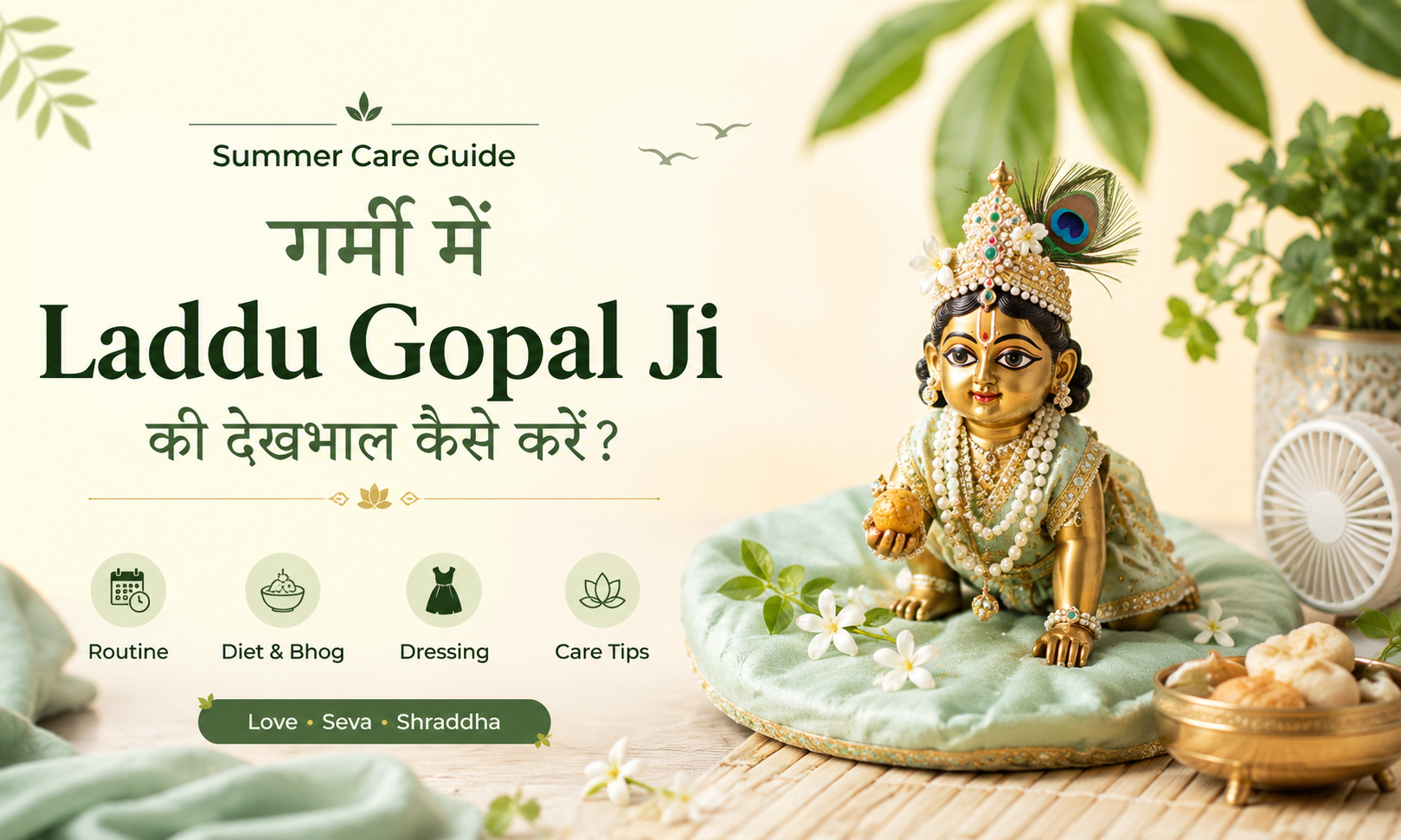 गर्मी में लड्डू गोपाल जी की देखभाल कैसे करें?