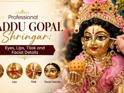 Professional Laddu Gopal Shringar Eyes, Lips, Tilak and Facial Details